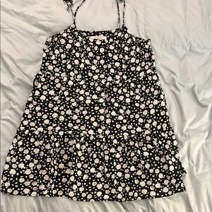 Floral Black and White Dress